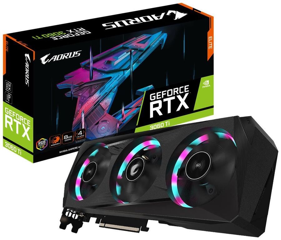 Die Grafikkarte Gigabyte Aorus RTX 3060 Ti Master